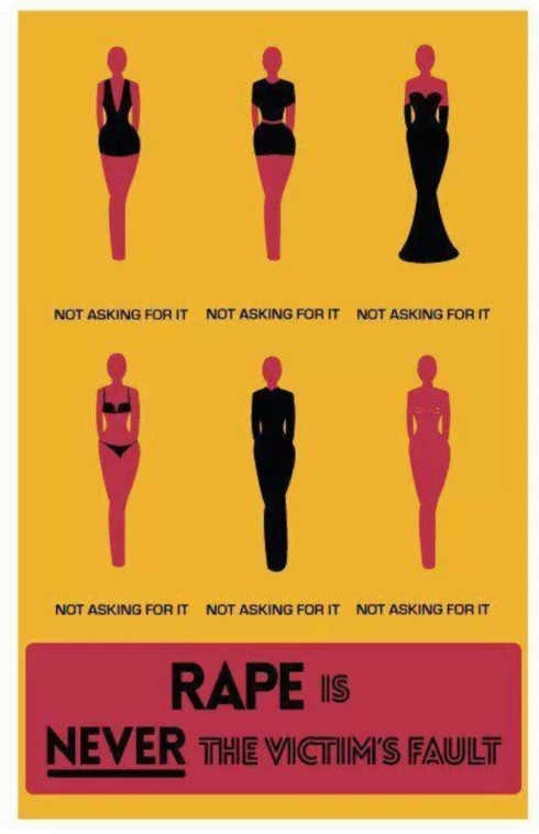 The amount of bare skin on show or how woman acts does not give any man any right to rape a woman. Rape is only about power.